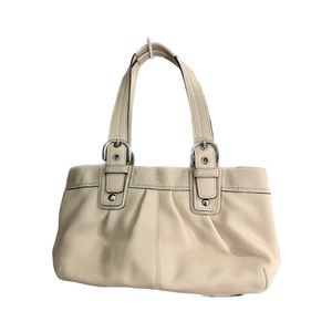 Vintage Coach Soho Cream Beige Pleated F13732 Tote